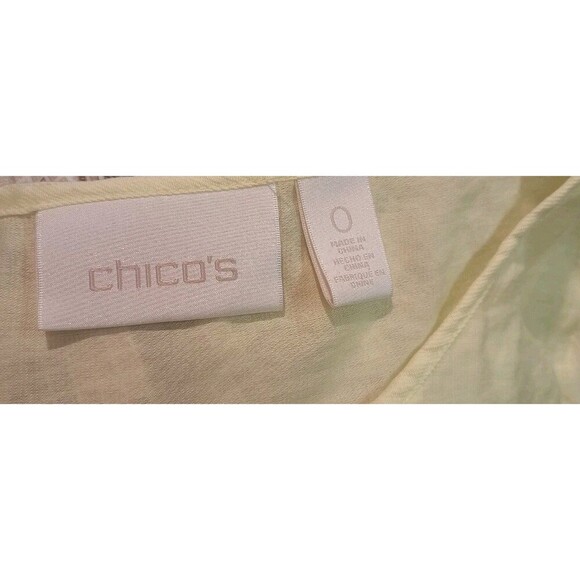 Chico's  Pop-over Top/Tunic‎ Yellow Spring Lightweight Size 0 (Small 4) - Picture 3 of 4
